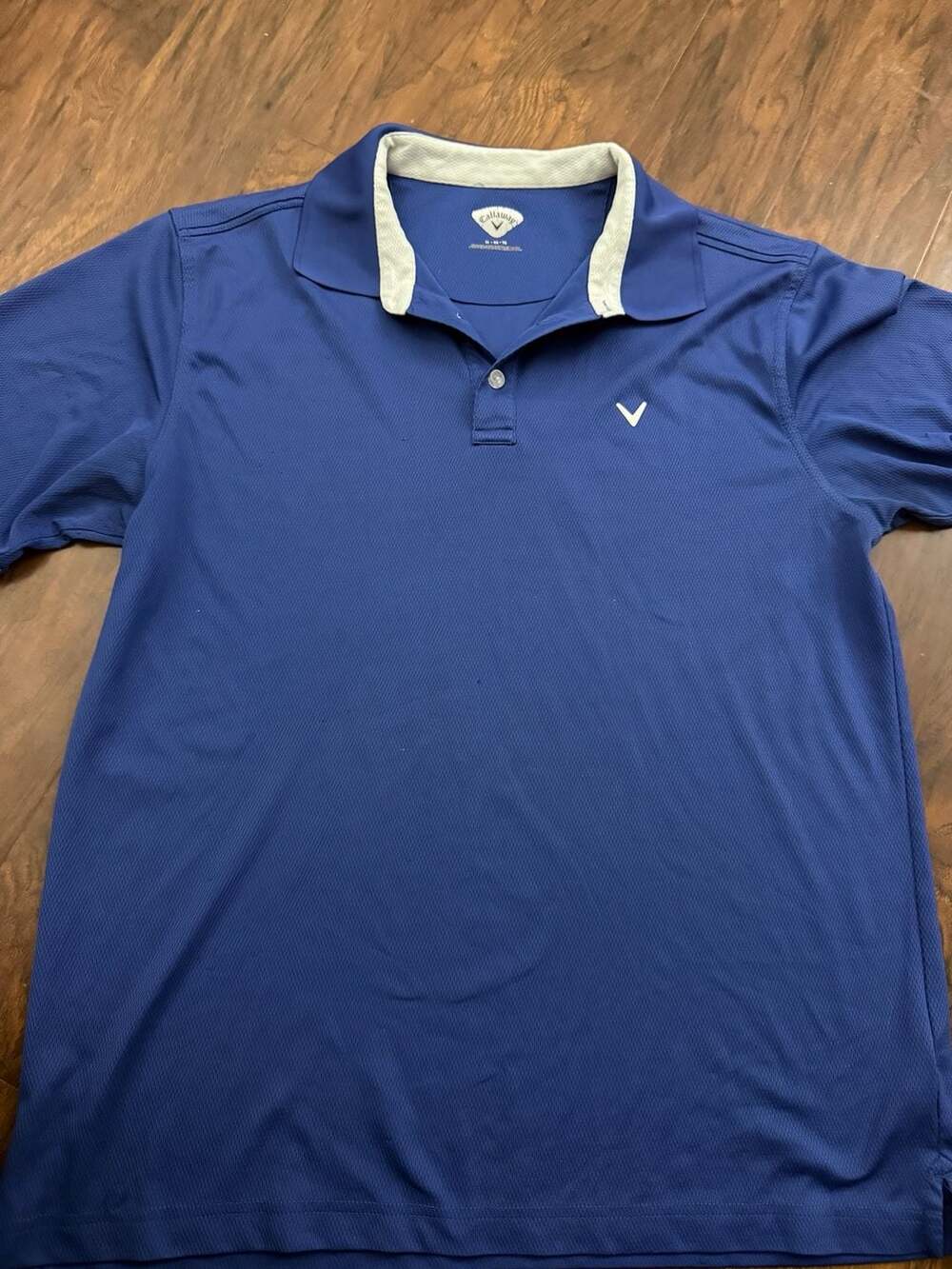 Callaway Mens Blue Golf Polo Shirt Size XL Contrast White Collar Short Sleeve